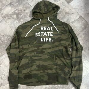 Real estate life camo hoodie
